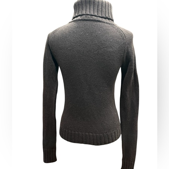 Theory Turtleneck Galin Loryelle Slim Fit Sweater Wool Long Sleeve Brown Small - Picture 4 of 9
